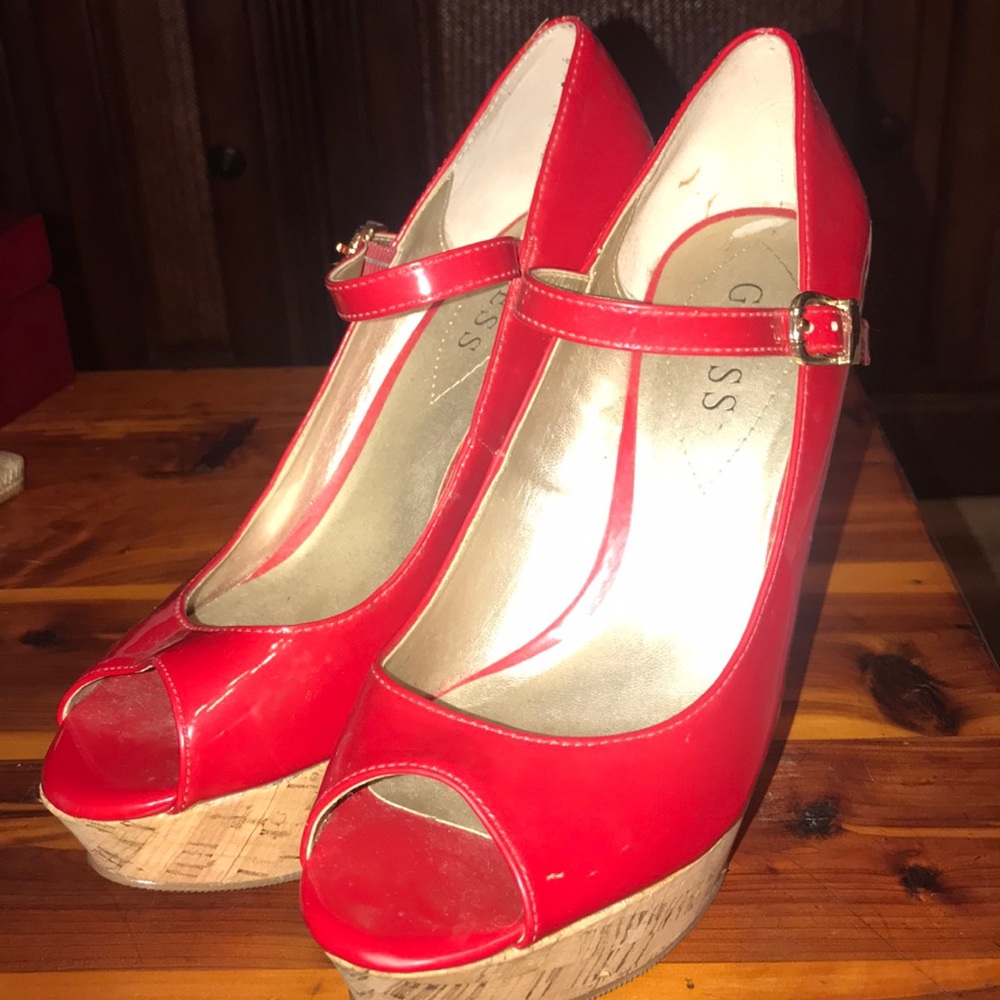 Red Guess wedges